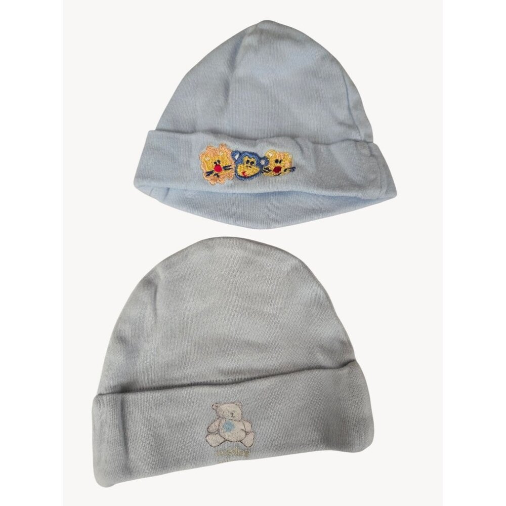 Baby Boys 8pc Beanie Hat Lot Gerber Carter’s Newborn to 0–6 Months - Picture 5 of 6